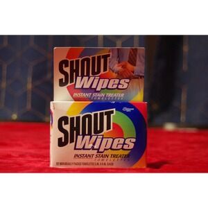 Vintage Box SHOUT Wipes Portable Stain Remover 12 CT Discontinued 90s NEW